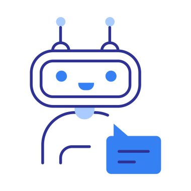 Müşteri Destek ve Otomasyon İçin Düzenlenebilir Vuruşla AI Müşteri Hizmeti Simgesi