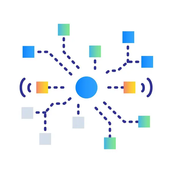 Makine Öğrenme ve Yapay Zeka için Düzenlenebilir Vuruşlara sahip Nöral Ağ Simgesi