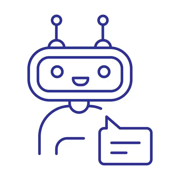 stock vector AI Customer Service Icon with Editable Stroke for Customer Support and Automation