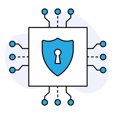 Geliştirilmiş Güvenlik Simgesi. Otomatik Güvenlik Simgesi. Dijital Yapay Zeka Koruma Simgesi. Akıllı Güvenlik Sistemi Simgesi. Teknik Güvenlik Al Simgesi.
