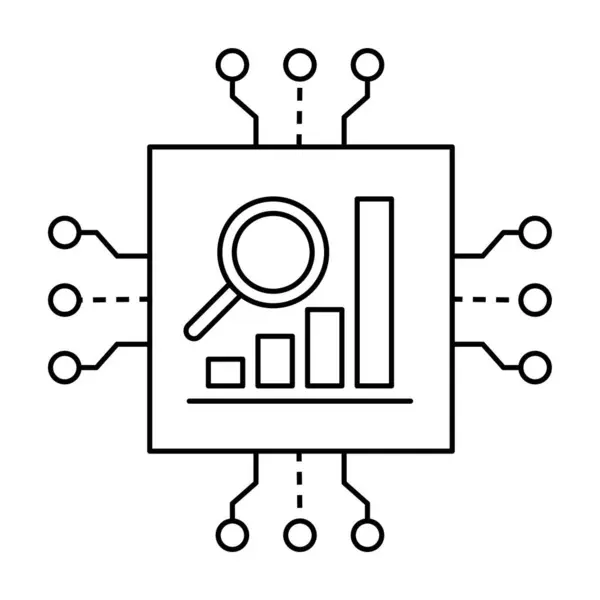 stock vector AI-Driven Data Analysis Icon. Automated Data Analytics Icon. Digital AI Insights Icon. Smart Data Processing Icon. Tech Analysis AI Icon.