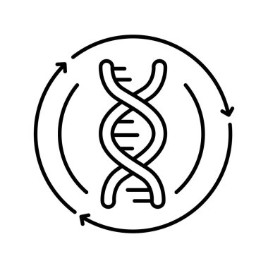 Genetik Araştırma Simgesi. DNA Sıralama Simgesi. Genomik Simgesi. Vektör Düzenlenebilir Vuruşu.