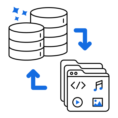 Veritabanı Entegrasyon Simgesi Tasarımı ile Kontrol Paneli. Verimliliği, veri yönetimini, güvenliği, modern arayüzü temsil ediyor. Şeffaf PNG.