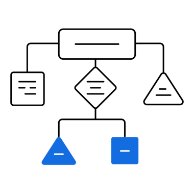 Karar Ağacı Analiz Simgesi Tasarımı. Karar verme, Risk Değerlendirme, Stratejik Planlama, Veri Analizi. Şeffaf PNG.