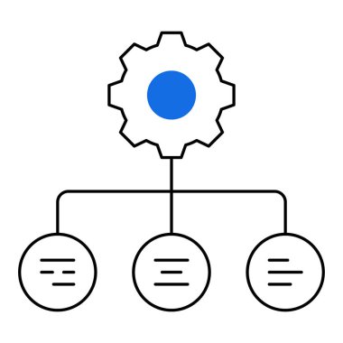 Division Task Icon Design. Represents Departmental Coordination, Task Allocation, Team Efficiency, Project Planning. Vector icon with editable Stroke. clipart