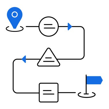 API Çalışma Akımı Bütünleşme Simgesi Tasarımı. Sistem Bağlantısı, Otomasyon, Veri Takası, Süreç Akımı 'nı temsil eder. Düzenlenebilir Vuruşlu Vektör simgesi.