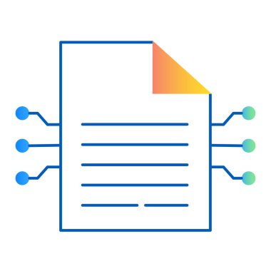 Öngörülebilir Metin Simgesi Tasarımı. Metin Tahminini, Daktilo Yardımını, Yapay Zeka Önerilerini, Otomatik Tamamlamayı temsil eder. Düzenlenebilir Vuruşlar ve Renklere sahip vektör simgesi.
