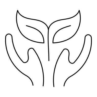 Doğa Koruma Monolini Simgesi Tasarımı. Çevre Koruma, Biyolojik Çeşitlilik, Sürdürülebilirlik, Yeşil Uygulamalar 'ı temsil ediyor. Düzenlenebilir Vuruşlar ve Renklere sahip vektör simgesi.