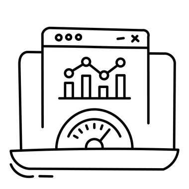 Web sitesi Performans Simgesi Tasarımı. Speed 'i temsil ediyorum. İyimserlik. Kullanıcı Deneyimi. Yükleme Zamanı. Vektör simgesi.
