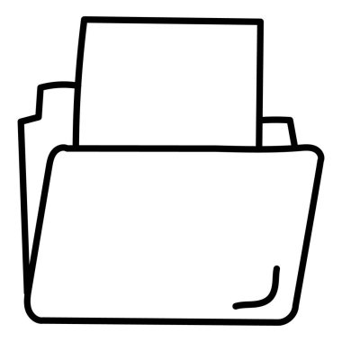 Belge Simgesi Tasarımı. Dosyaları temsil ediyorum. Depo. Organizasyon. Dijital. Vektör simgesi.