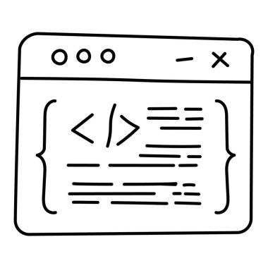 Simge Tasarımı Kodlanıyor. Yazılım Geliştirme Temsilcisi. Programlama. Teknoloji. Başvuru formu. Vektör simgesi.