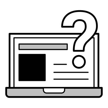 Soru İşaretli dizüstü bilgisayar. Web sitesi Sorgusu veya Sorgusu ve daha fazlası.