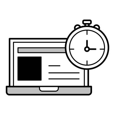 Stopwatch 'lı dizüstü bilgisayar. Web Sitesi Hızı ve Performansı ve daha fazlası.