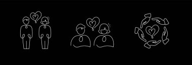 Şefkatli Bağlantılar Simgesi Mental Refah, Empati ve Sosyal Birlik 'i temsil ediyor. Şefkatli bağlantılar, zihinsel refah, empati, sosyal birlik, toplum bakımı.