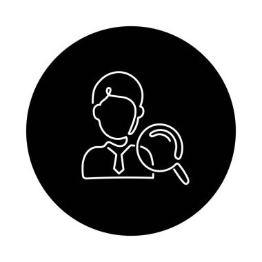 Monoline Test Kişi Simgesi. Basit Satır Erkeği Denek Simgesi. Minimalist Klinik Deneme Katılımcı Vektörü.