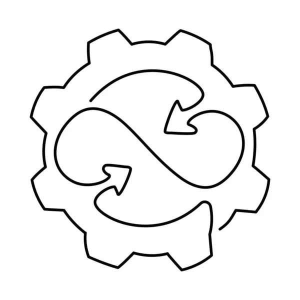 Monoline Dönüşüm Simgesi. Basit Satır Dönüşüm Vites Simgesi. Asgari Değişim ve Büyüme Vektörü.