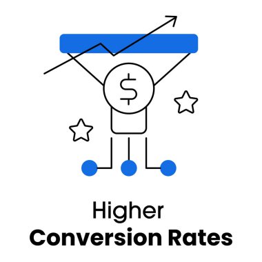 Higher conversion optimization Icon Vector. Editable Stroke. clipart