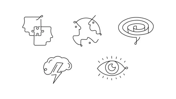 Yenilik ve Küresel Bağlantı Simgeleri. İşbirliği, Strateji, Vizyon ve Problem Çözme. Düzenlenebilir Vuruş Simgeleri.