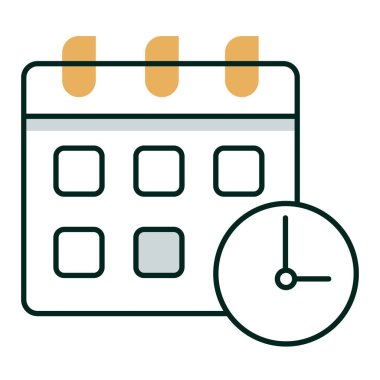 Takvim ve Zamanlama Simgesi, Zaman Yönetimi, Olay Zamanlaması, Planlama Takvimi, Düzenlenebilir Vuruş