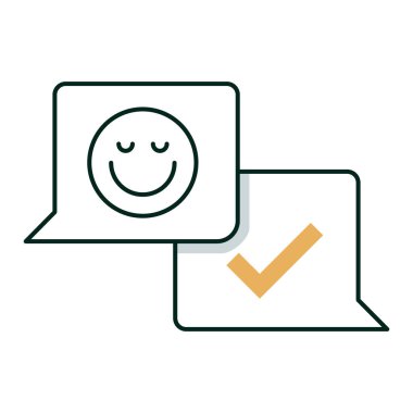 Pozitif Geri bildirim Simgesi, Müşteri Memnuniyeti, Doğrulanmış Geribildirim, Mutlu Tepkiler, Düzenlenebilir Vuruşlar