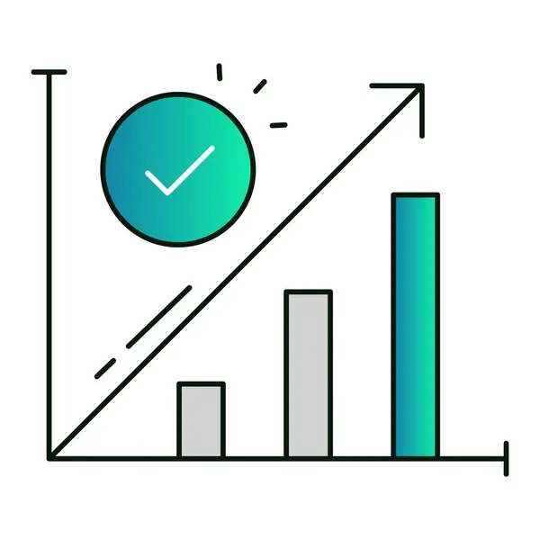 Başarılı bir iş performansını, gelir artışını ve stratejik finansal planlamayı, düzenlenebilir felci temsil eden bir bar tablosu