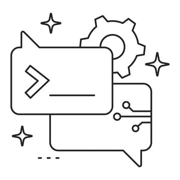 Dakika Mühendisliği Simgesi - Yapay Zeka Giriş Tasarımı, Chatbot Komutları, Üretici Yapay Zeka Ayarları, Vektör Okuyucu Vuruşu Simgesi.