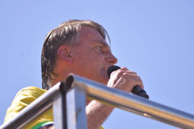 Demonstration called by the former president of Brazil Jair Bolsonaro (PL) held this Sunday (21), on Copacabana beach, in Rio de Janeiro. The act has as its agenda the defense of democracy and freedom.  clipart