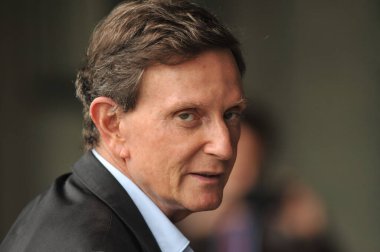 Rio de Janeiro, Brezilya - 04.10.2024: Rio de Janeiro 'nun eski belediye başkanı Marcelo Crivella, Covid-19 salgınının ortasında Rio de Janeiro belediye başkanlığı yaptığı dönemde. Bay Marcelo Crivella.