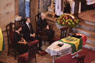 Rio de Janeiro, Brezilya - 11.09.2024: Brezilya Prensi Dom Antonio de Orleans e Braganca için cenaze ve uyanış ayini, Brezilya 'nın Rio de Janeiro şehrinde bulunan İmparatorluk Kardeşliği Kilisesi' nde kutlandı..