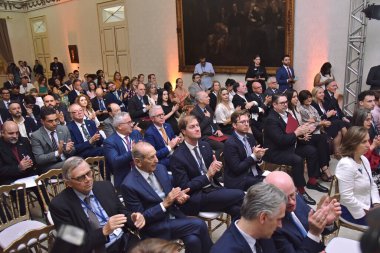 Princess Astrid of Belgium, who leads the European country's economic mission to Brazil, was received by the vice governor of Rio de Janeiro, Thiago Pampolha, this Thursday 28, in a ceremony at the Guanabara Palace. Rio de Janeiro/Brazil - 28.11.2024 clipart