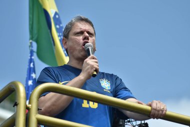 So Paulo valisi Tarcisio de Freitas, Copacabana, Rio de Janeiro 'da eski başkan Jair Bolsonaro' nun af yanlısı gösterisinde hazır bulundu. Rio de Janeiro, Brezilya - 03.16.2025