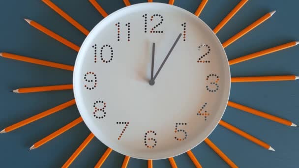 Las Punto Mediodía Tiempo Estudio Vuelta Escuela Reloj Solar Reloj — Vídeo de stock