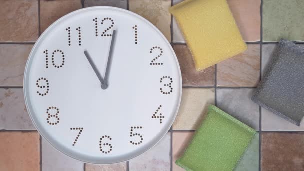 Uhr Tag Putzzeit Hyperlapse Uhrzeigerbewegung Nach Elf Uhr Morgens Uhr — Stockvideo