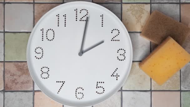 Duas Horas Tarde Tempo Limpeza Timelapse Movimento Horário Ponteiros Relógio — Vídeo de Stock