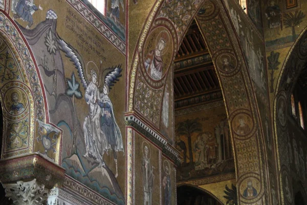 Mosaico Interior Catedral Monreale — Fotografia de Stock