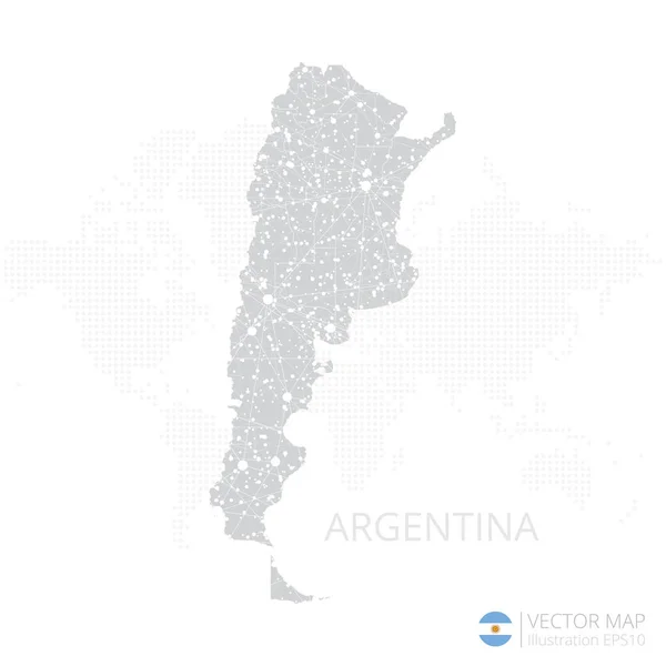 Аргентинская Серая Карта Выделена Белом Фоне Абстрактными Линиями Сетки Точечными — стоковый вектор