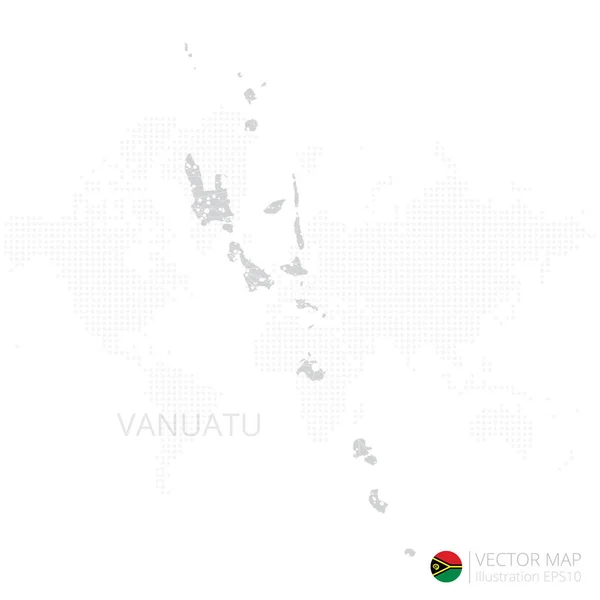 Vanuatu Grå Karta Isolerad Vit Bakgrund Med Abstrakt Mesh Linje — Stock vektor