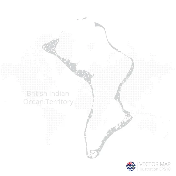 Brittiska Indiska Territoriet Grå Karta Isolerad Vit Bakgrund Med Abstrakt — Stock vektor