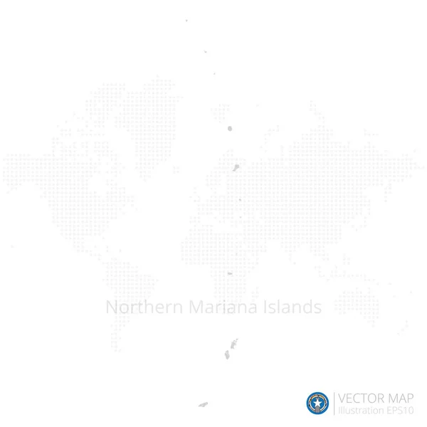 Northern Mariana Islands Grey Map Isolated White Background Abstract Mesh — Stock Vector