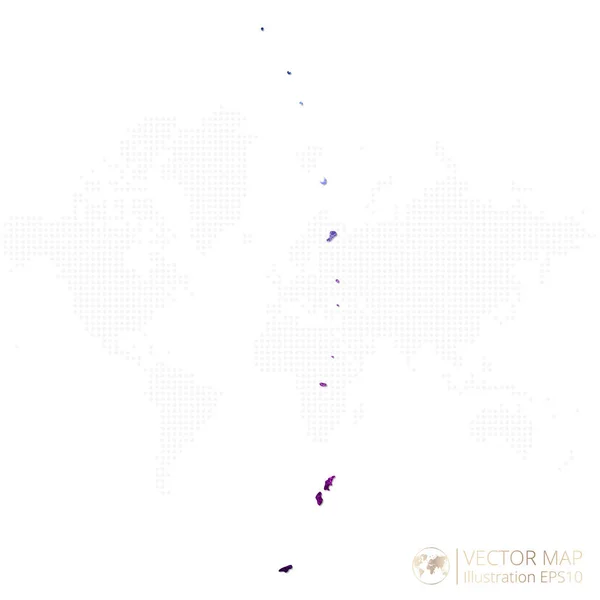 北マリアナ諸島の幾何学的なワイヤーフレームブルーの地図は 白い背景に紫色の多角形スタイルの勾配グラフィックを有する ベクターイラストEps10 — ストックベクタ