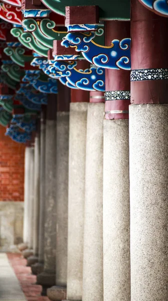 Närbild Traditionella Dekorationer Gamla Templet — Stockfoto