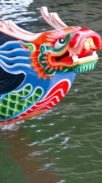 close-up of a dragon boat