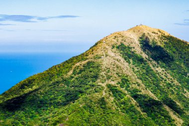Sonbaharda Keelung Dağı 'nın havadan görünüşü.
