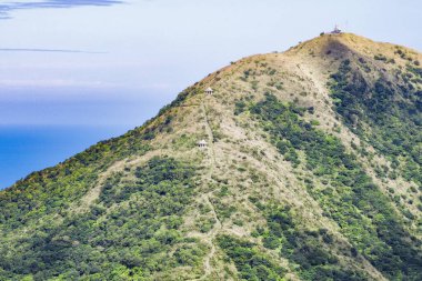 Sonbaharda Keelung Dağı 'nın havadan görünüşü.