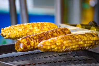 Kömürde kızartılan mısırlar.