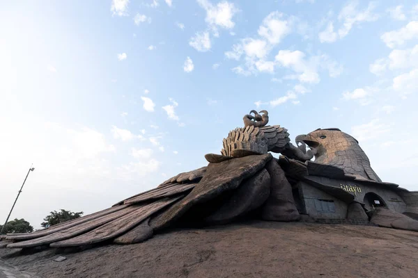 Stock image KOLLAM, KERALA, INDIA - JANUARY 07, 2020: Sculpture of Jatayu, a divine bird from Ramayana, in Jatayu Earths Center located in Chadayamangalam. High quality photo