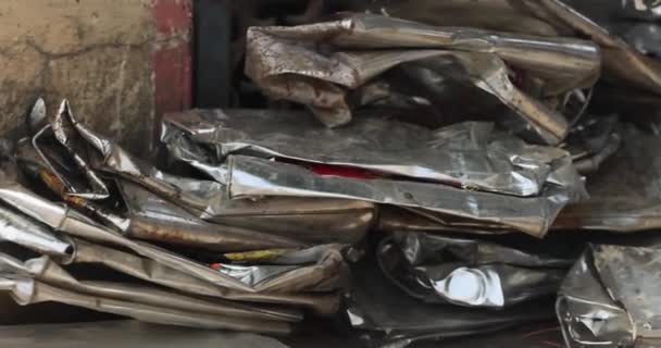 Konservendosen Aus Blech Und Stahl Metalldosen Recycling Recycling Von Aluminium — Stockvideo