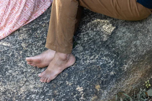 stock image Dirty fly insect,Bacteria and smelly feet concept. Fly insect is on the human feet. High quality photo