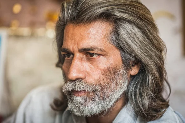 stock image New Delhi, India - March 12, 2015: Portrait of a middle-aged Indian men. High quality photo