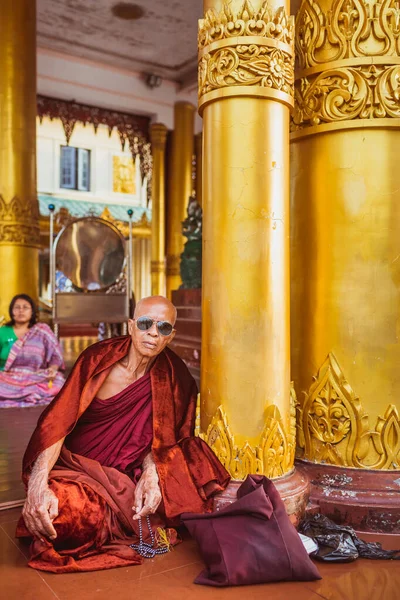 Myanmar Fevereiro 2021 Monge Budista Myanmar Foto Alta Qualidade — Fotografia de Stock